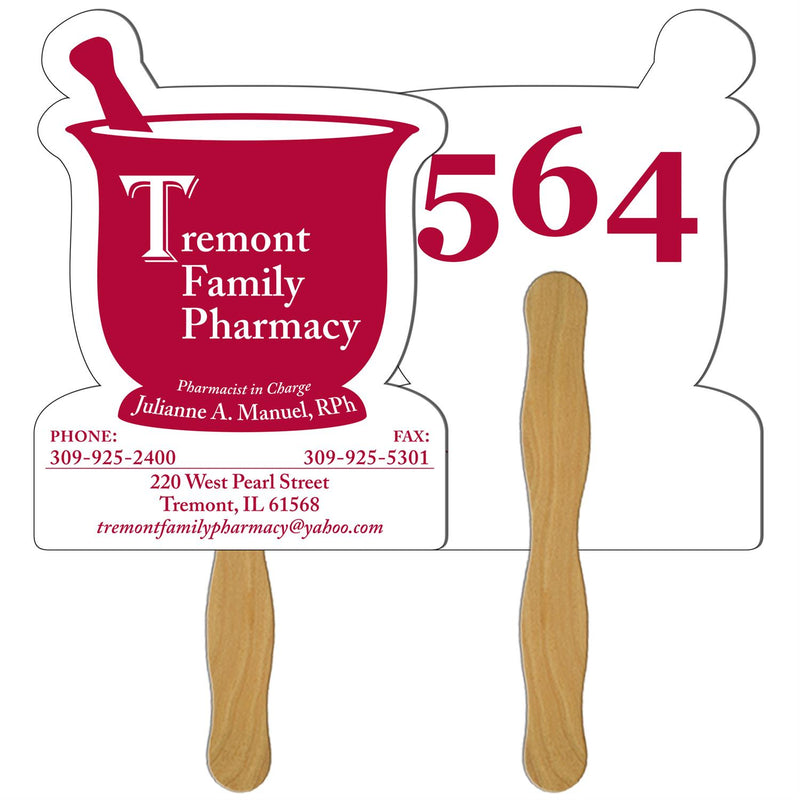 LFA-84 - Mortar & Pestle Auction Hand Fan Full Color