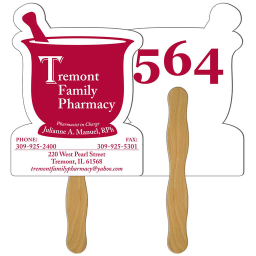 LFA-84 - Mortar & Pestle Auction Hand Fan Full Color