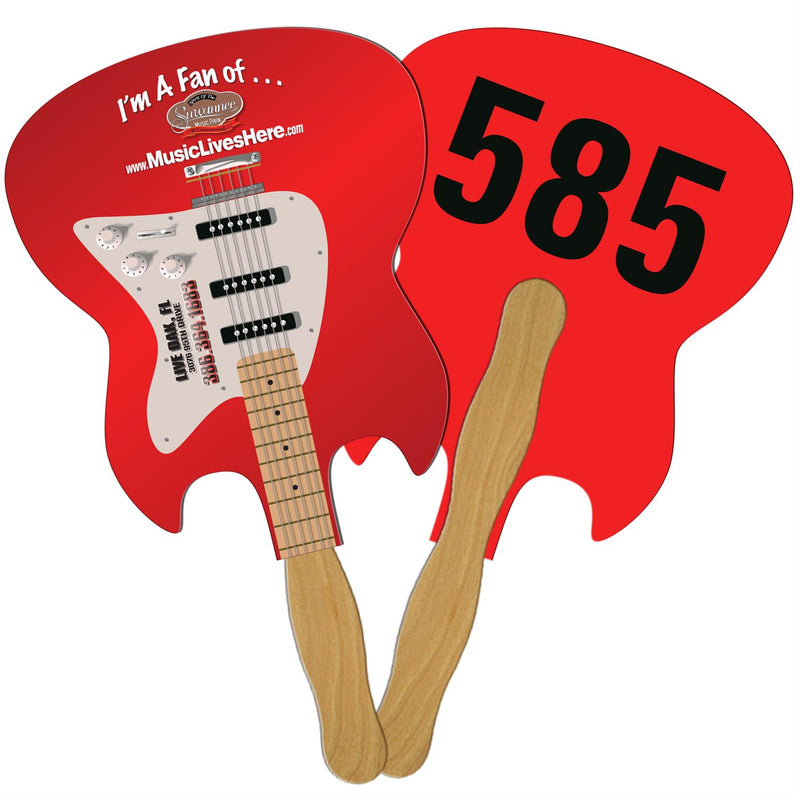LFA-90 - Electric Guitar Auction Hand Fan Full Color