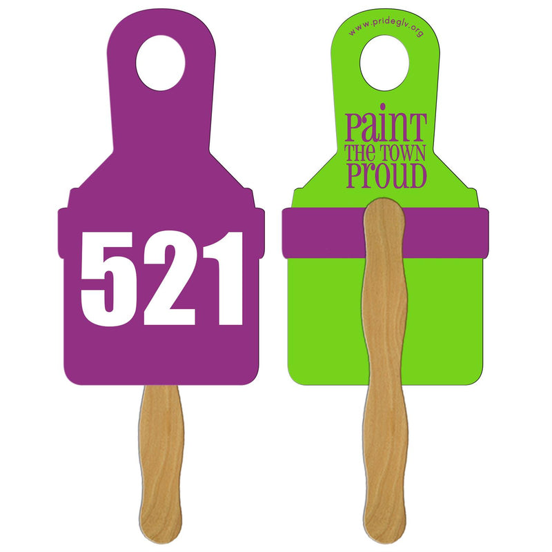 LFA-94 - Paint Brush Auction Hand Fan Full Color