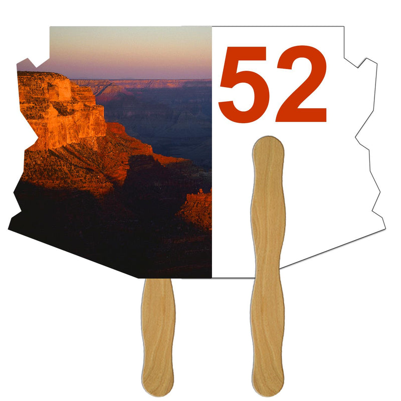 LFA-AZ - Arizona State Shape Auction Hand Fan Full Color