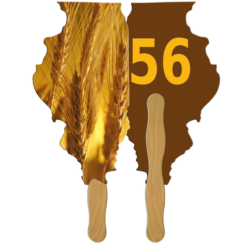 LFA-IL - Illinois State Shape Auction Hand Fan Full Color