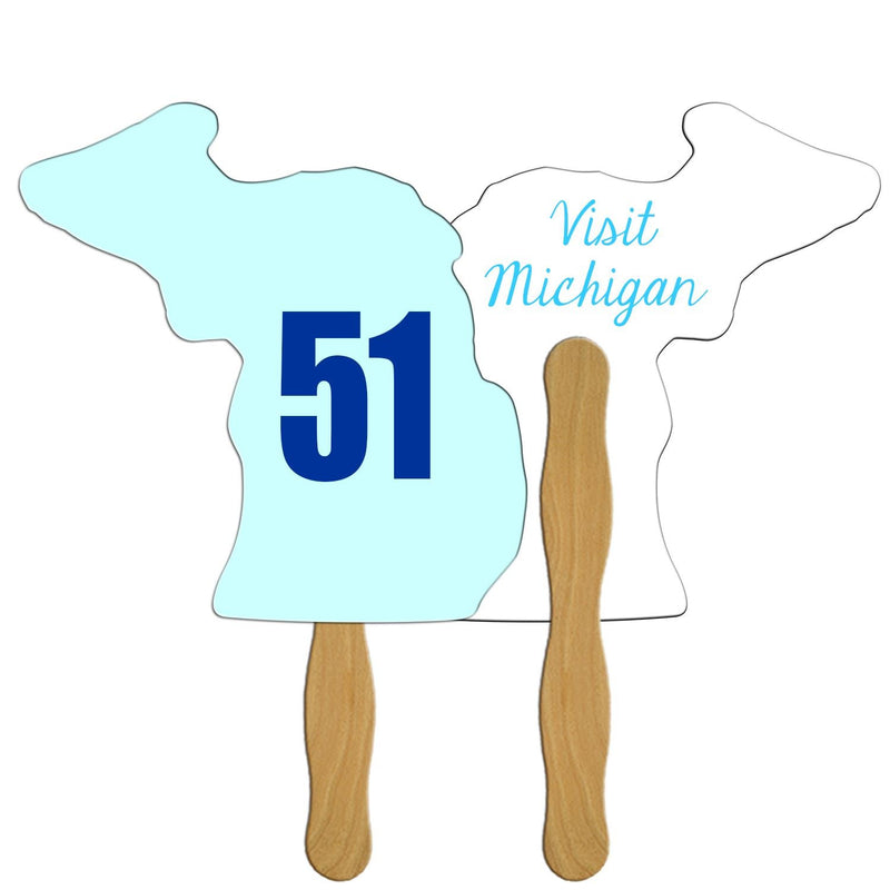 LFA-MI - Michigan State Shape Auction Hand Fan Full Color