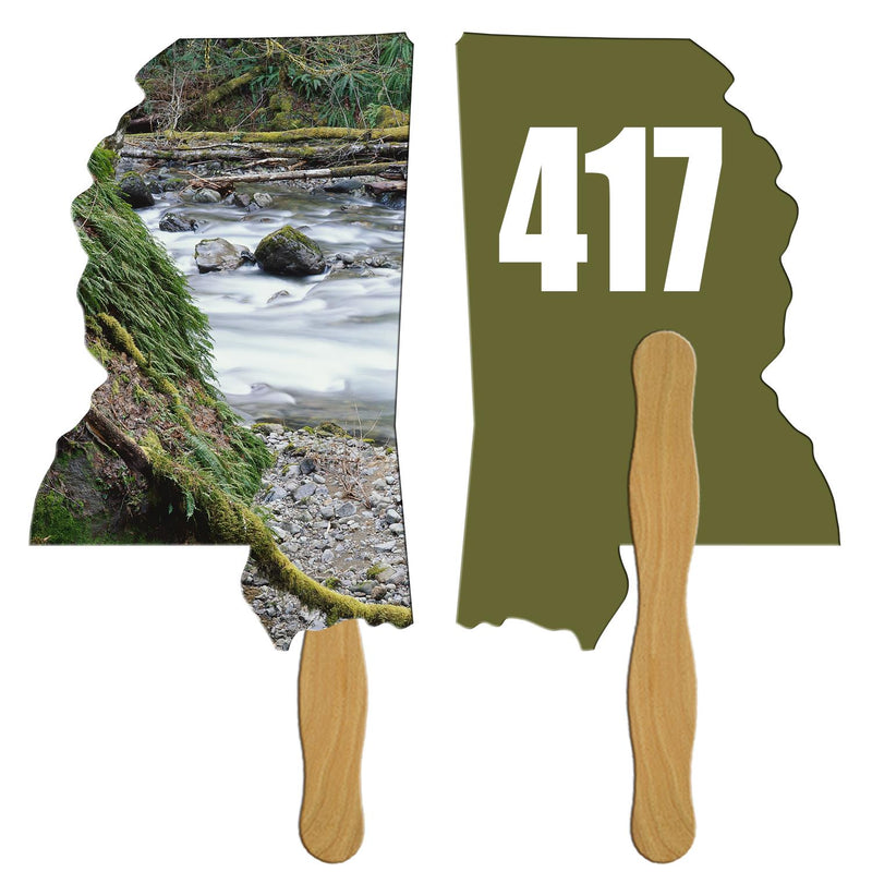 LFA-MS - Mississippi State Shape Auction Hand Fan Full Color