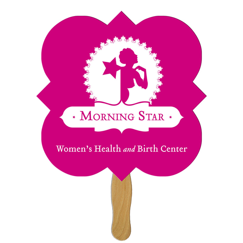 LFX-105 SQUARE CLOVER HAND FAN FULL COLOR