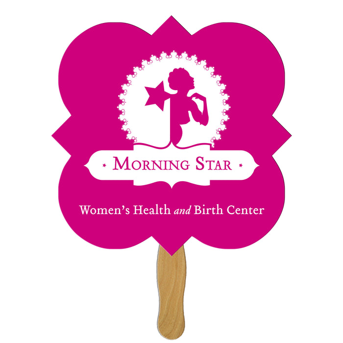 LFX-105 SQUARE CLOVER HAND FAN FULL COLOR