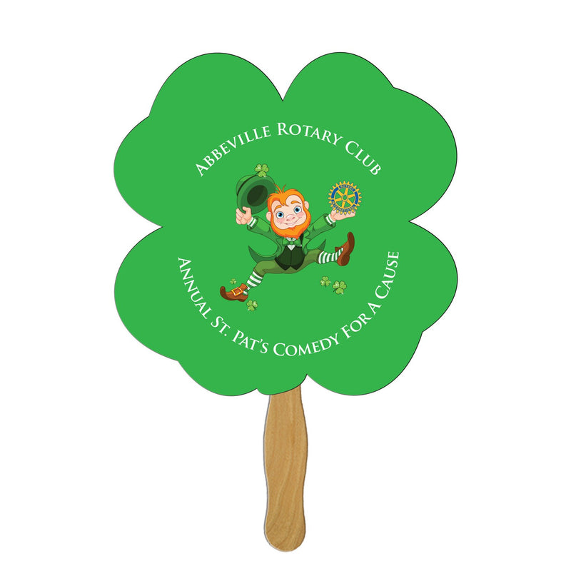 LFX-119 - Clover Hand Fan Full Color (1 Side)