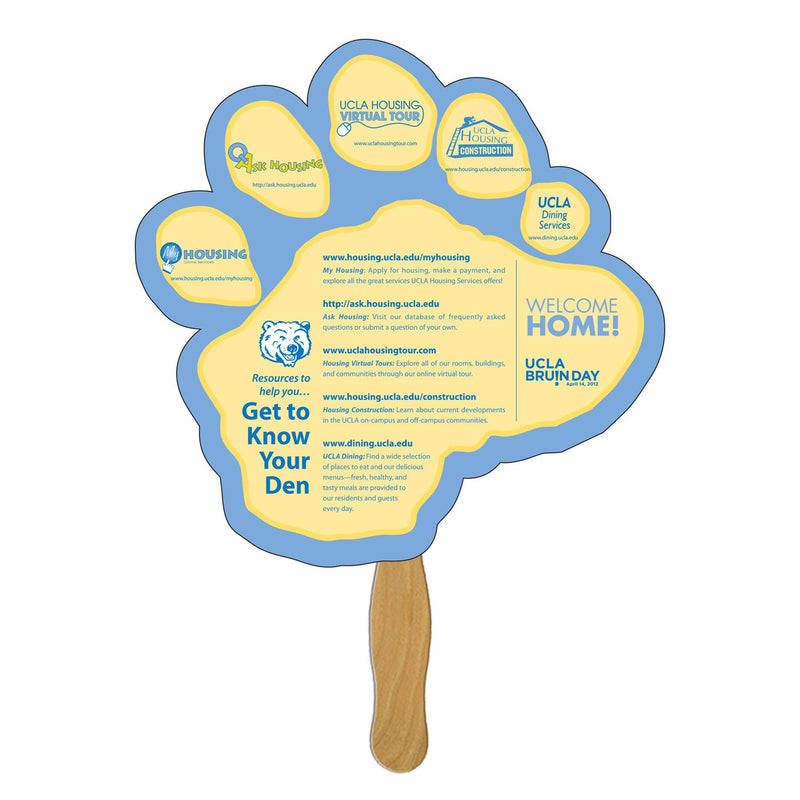 EZX-129 - Paw Hand Fan Full Color (1 Side)