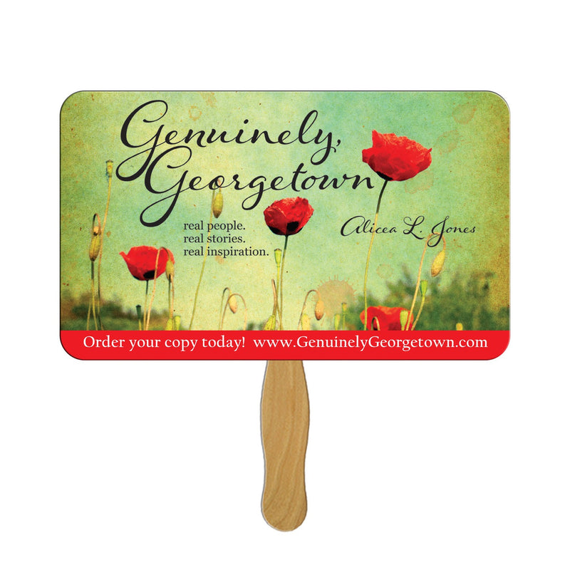 EZX-15 - Rectangle Hand Fan Full Color (1 Side) 9 x 5