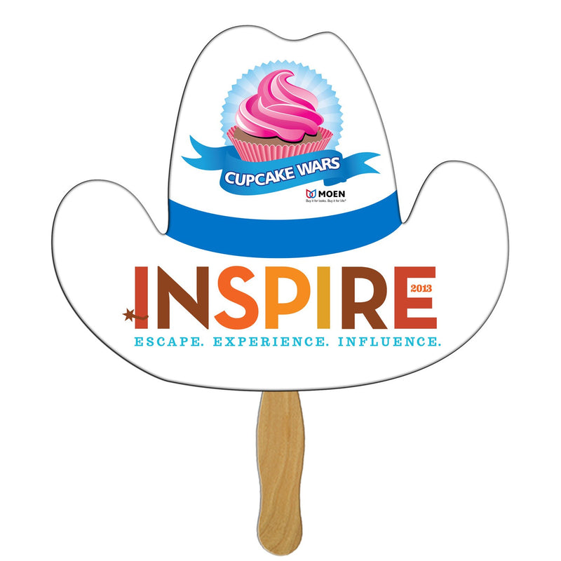 EZX-17 - Cowboy Hat Hand Fan Full Color (1 Side)