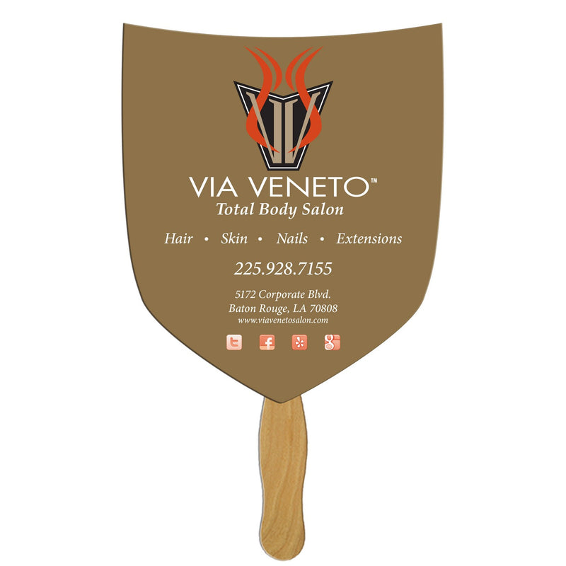 EZX-21 - Shield / Shovel Hand Fan Full Color (1 Side)