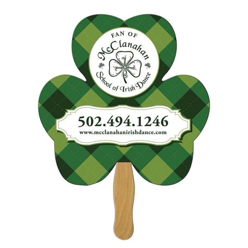 LFX-24 - Shamrock Hand Fan Full Color (1 Side)