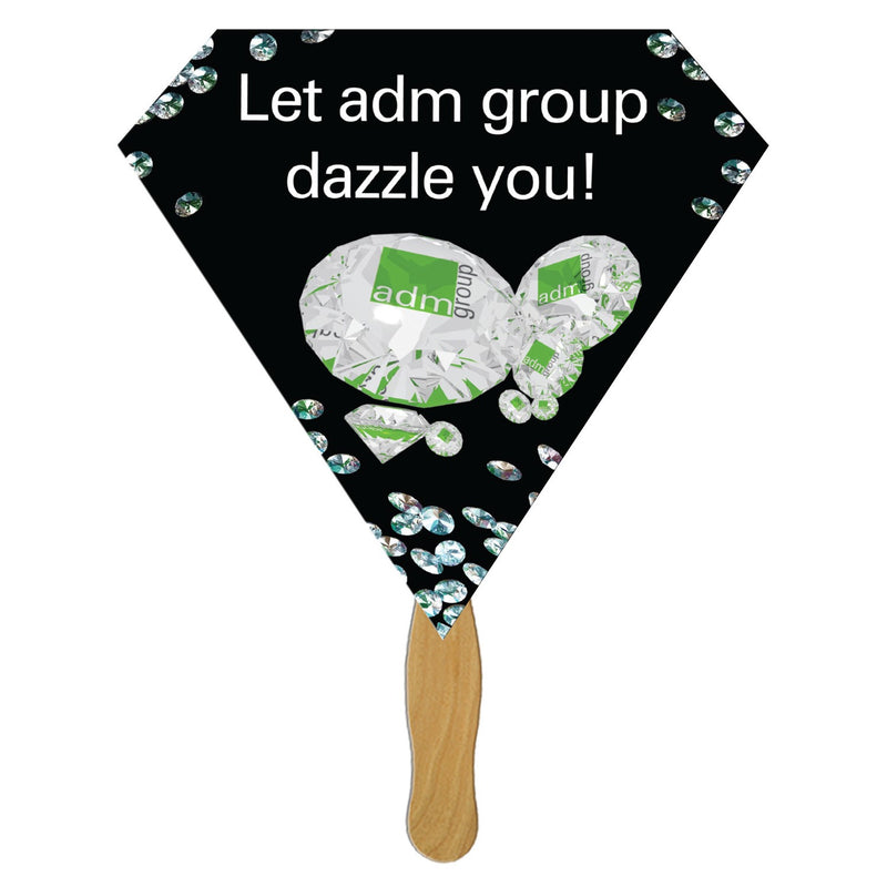 EZX-51 - Diamond Hand Fan Full Color (1 Side)