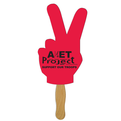 EZX-54 - Peace Sign Hand Fan Full Color (1 Side)