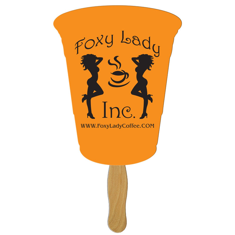 EZX-57 - Cup Hand Fan Full Color (1 Side)
