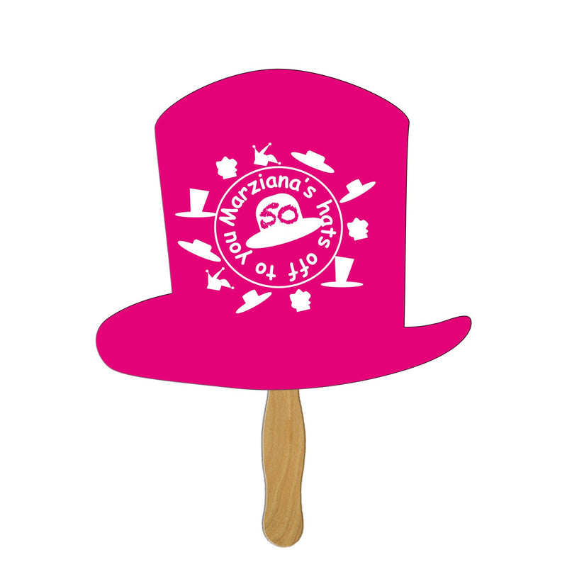 LFX-59 - Top Hat Hand Fan Full Color (1 Side)