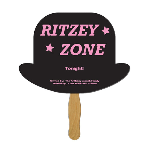 LFX-70 - Derby Hat Hand Fan Full Color (1 Side)