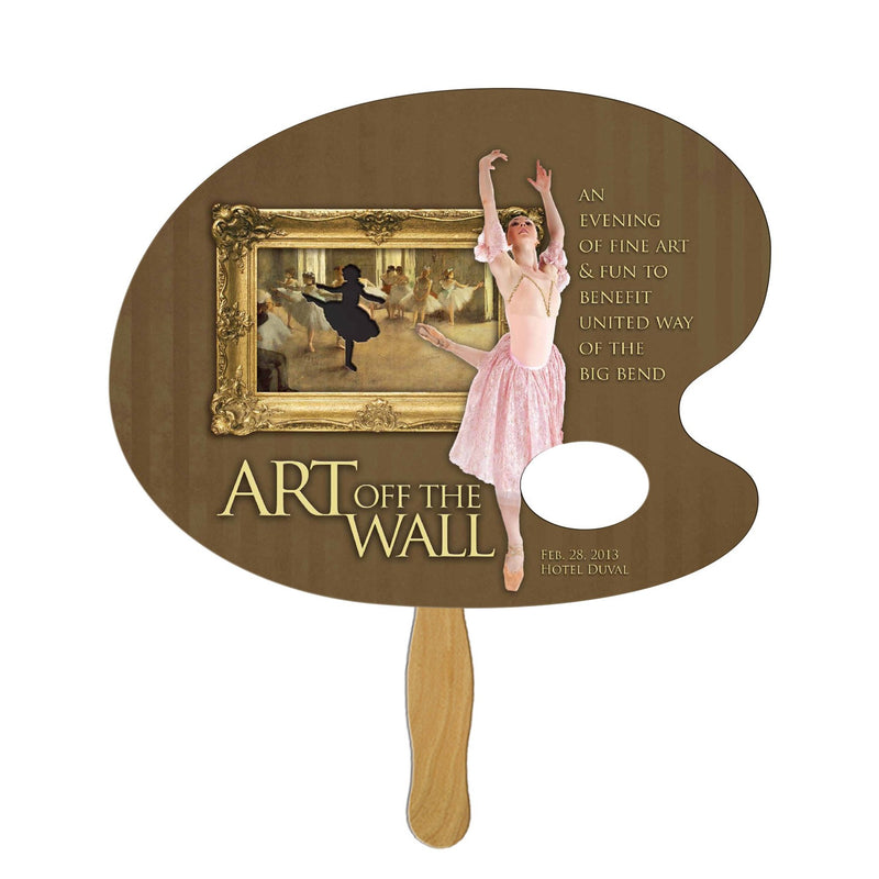 LFX-95 - Artist Pallet Hand Fan Full Color (1 Side)