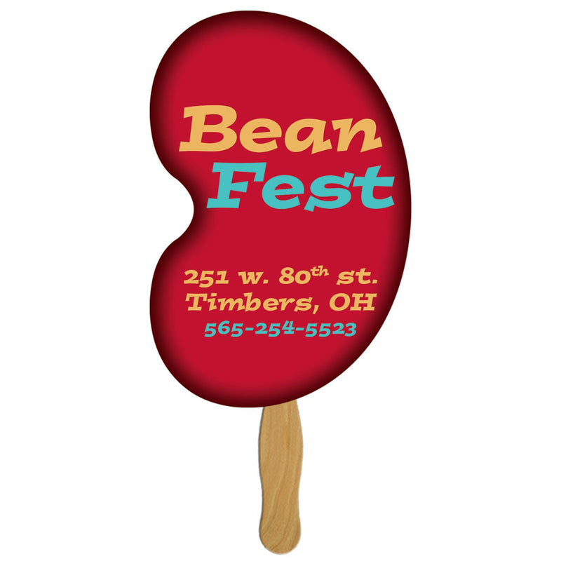 EZX-143 - Bean Hand Fan Full Color (1 Side)