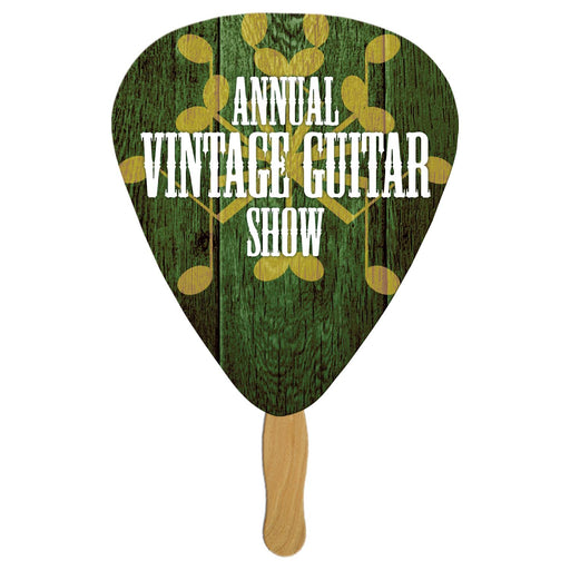 EZX-145 - Guitar Pick Hand Fan Full Color (1 Side)