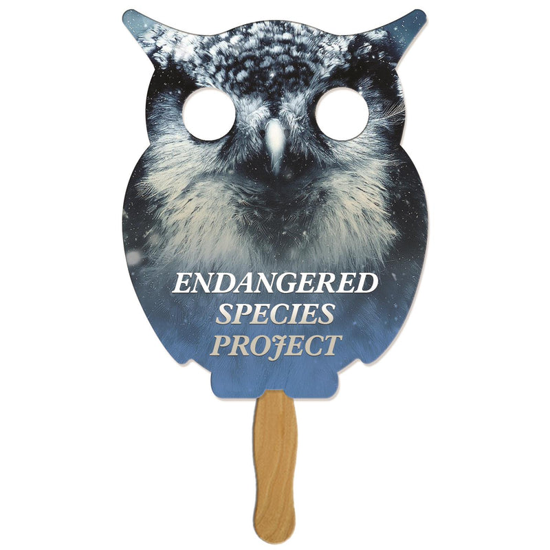 LFX-163 - Owl Hand Fan Full Color (1 Side)