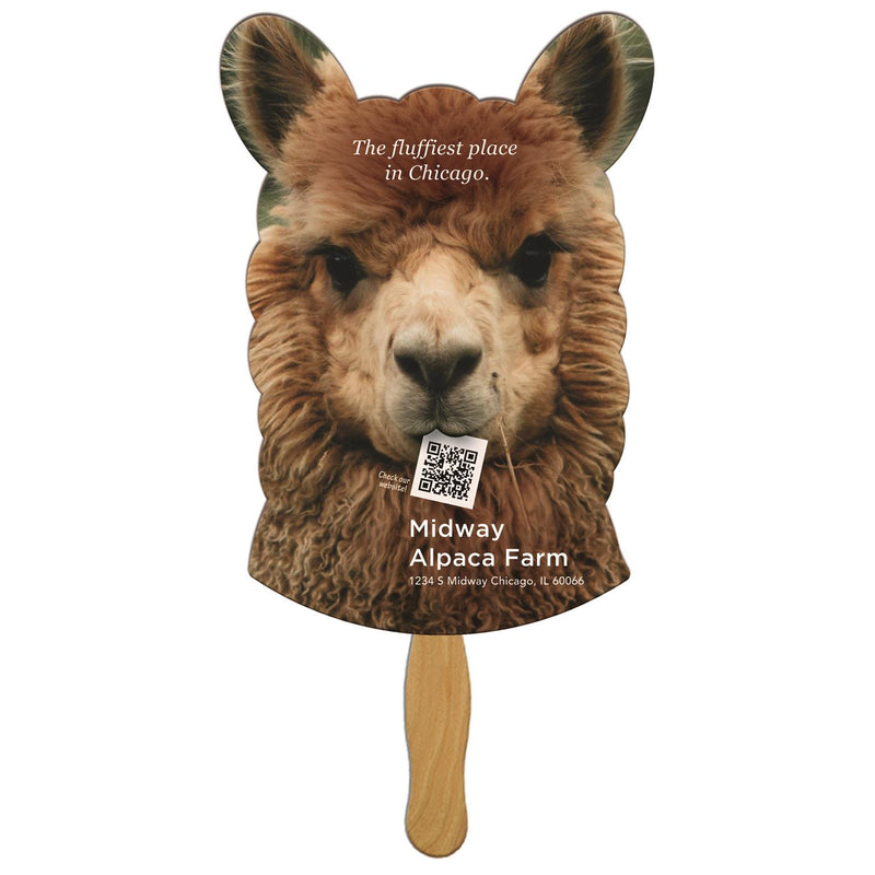 LFX-179 - Llama Hand Fan Full Color (1 Side)