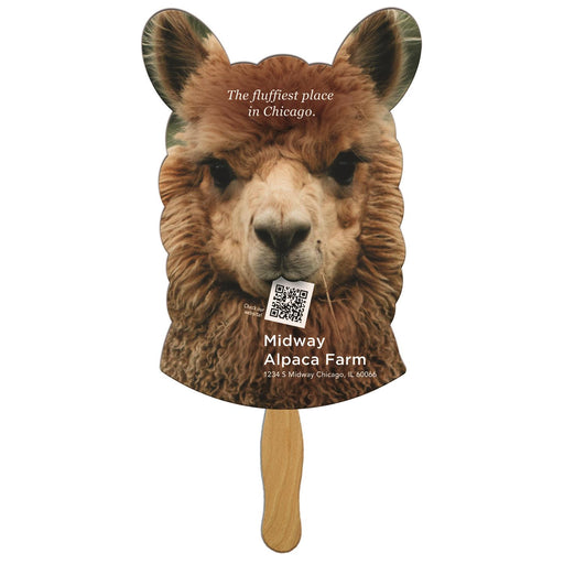 LFX-179 - Llama Hand Fan Full Color (1 Side)