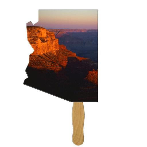 LFX-AZ - Arizona State Shape Hand Fan Full Color (1 Side)