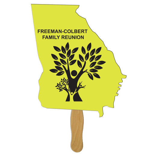 LFX-GA - Georgia State Shape Hand Fan Full Color (1 Side)