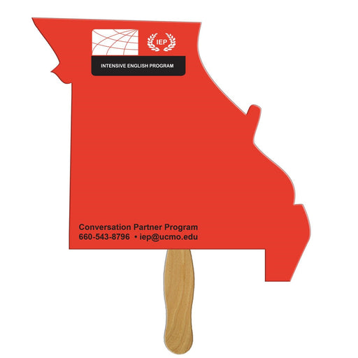 EZX-MO - Missouri State Shape Hand Fan Full Color (1 Side)