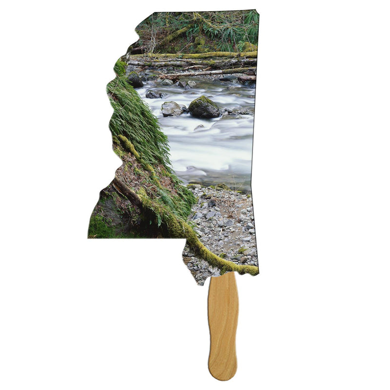 LFX-MS - Mississippi State Shape Hand Fan Full Color (1 Side)