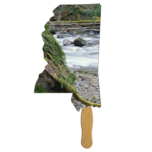LFX-MS - Mississippi State Shape Hand Fan Full Color (1 Side)