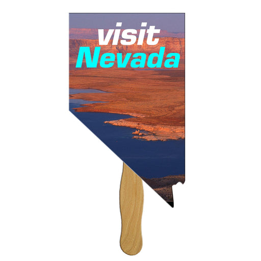 LFX-NV - Nevada State Shape Hand Fan Full Color (1 Side)