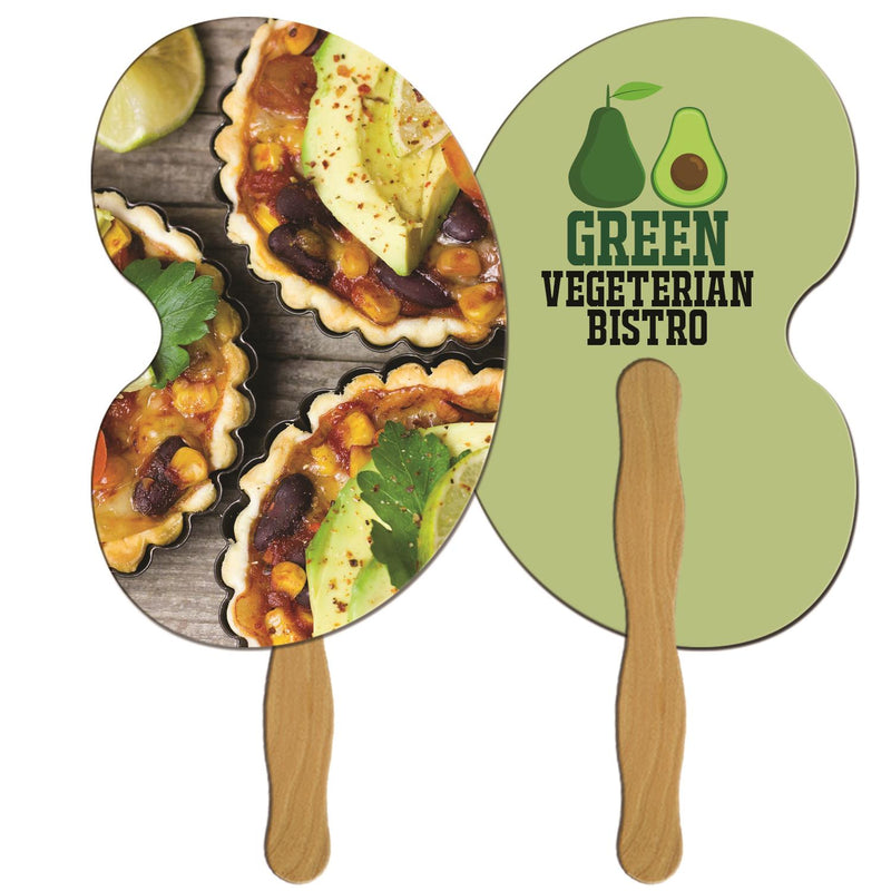 LF-143 - Bean Hand Fan Full Color (2 Sides)