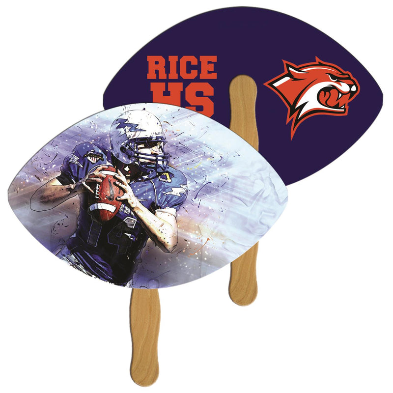 EZ-144 - Football Hand Fan Full Color (2 Sides)