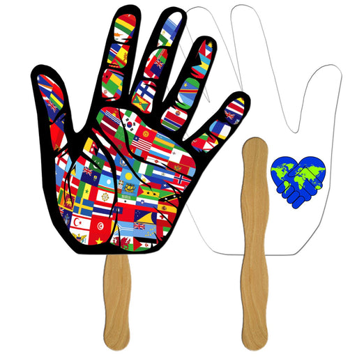 LF-147 - Open Hand Hand Fan Full Color (2 Sides)