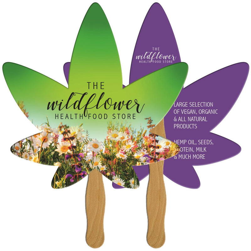 EZ-151 - Cannabis Hand Fan Full Color (2 Sides)