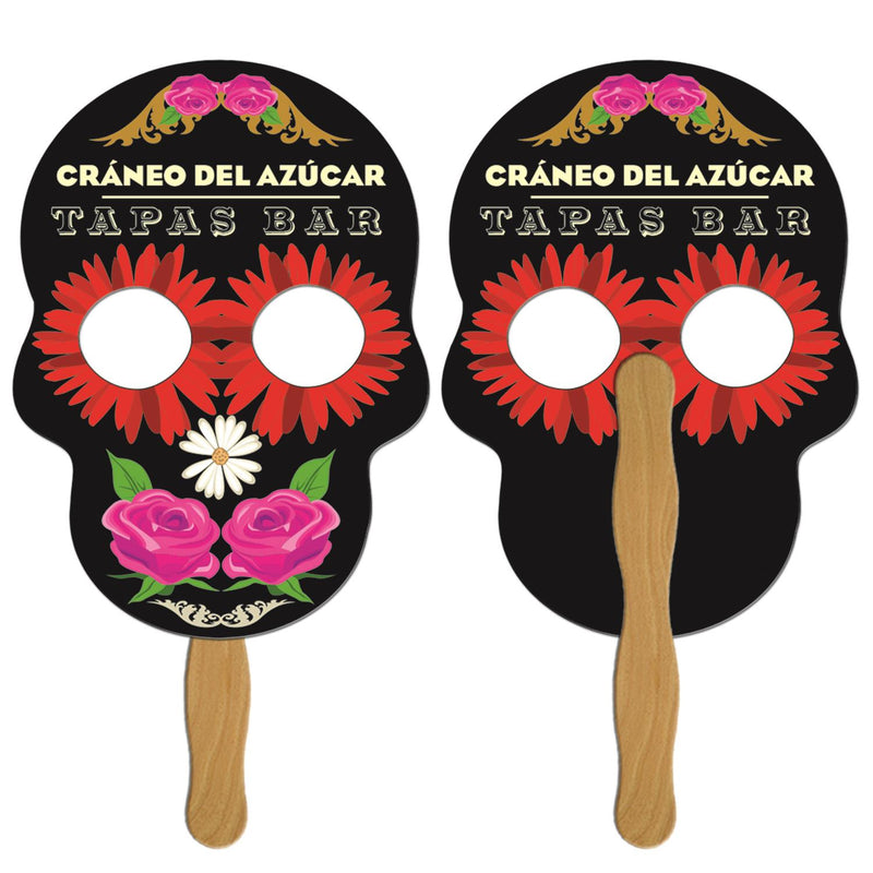 EZ-152 - Skull Hand Fan Full Color (2 Sides)