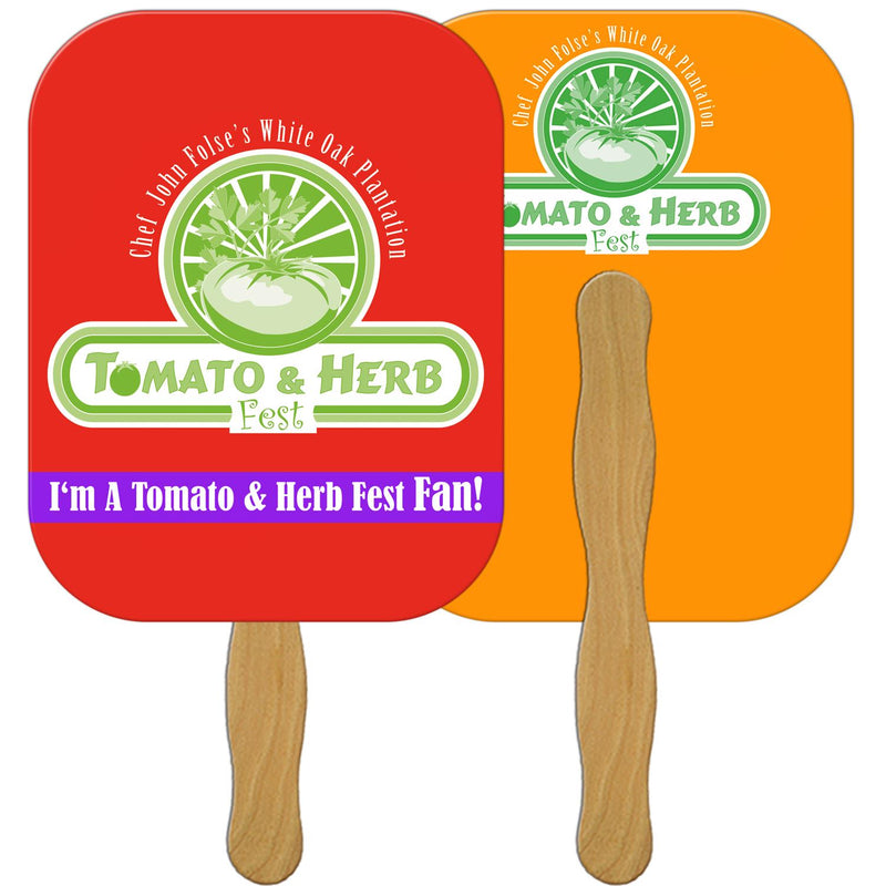 LF-15B - Rectangle Hand Fan Full Color (2 Sides) 9 x 7