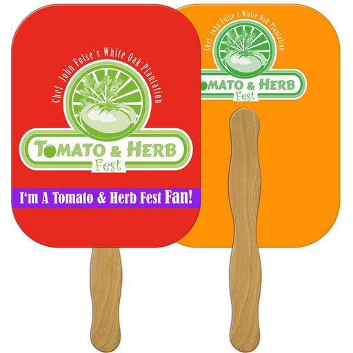 LF-15B - Rectangle Hand Fan Full Color (2 Sides) 9 x 7