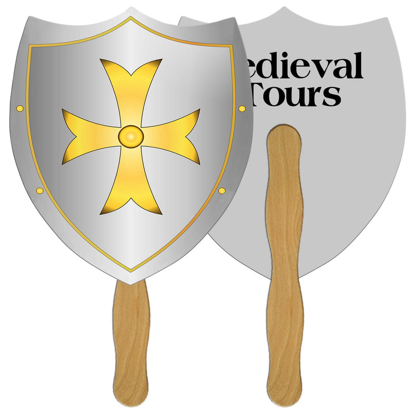 LF-160 - Shield 2 Hand Fan Full Color (2 Sides)