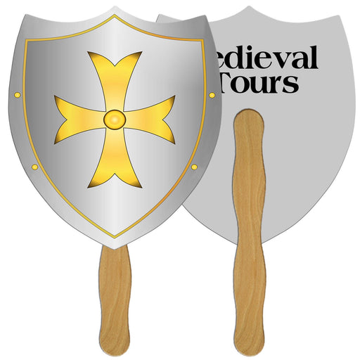 LF-160 - Shield 2 Hand Fan Full Color (2 Sides)