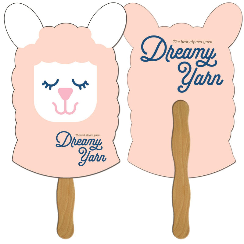 LF-179 - Llama Hand Fan Full Color (2 Sides)
