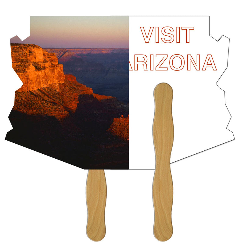 LF-AZ - Arizona State Shape Hand Fan Full Color (2 Sides)