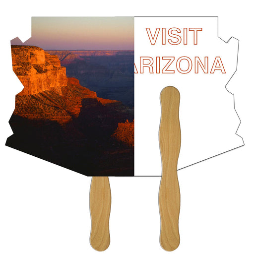 LF-AZ - Arizona State Shape Hand Fan Full Color (2 Sides)