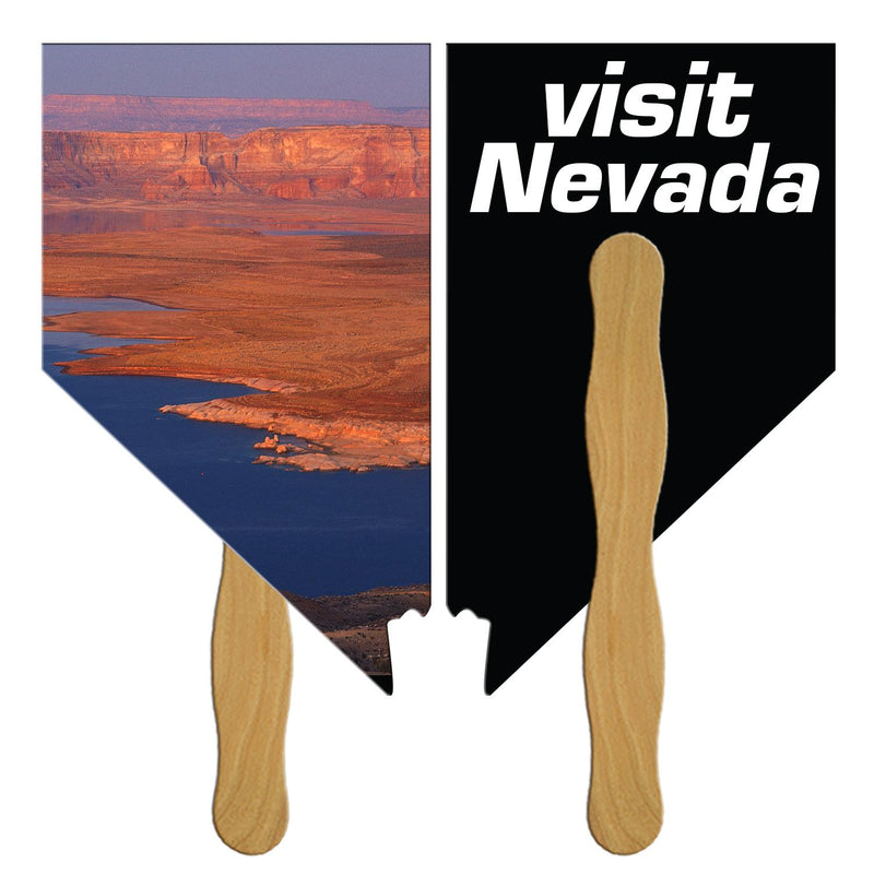 LF-NV - Nevada State Shape Hand Fan Full Color (2 Sides)
