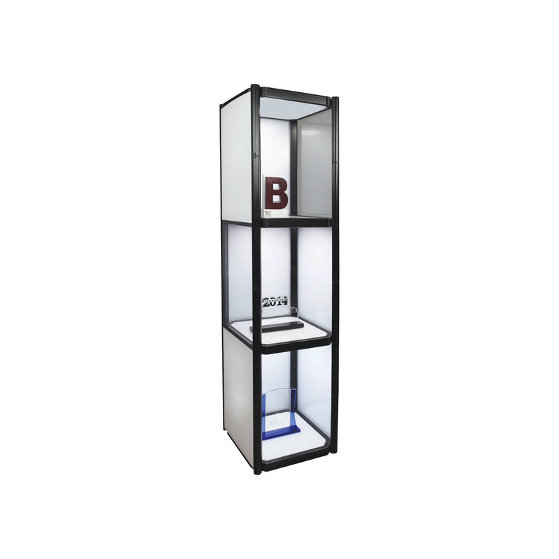 Twist Portable Display Cabinet With 3 Shelves