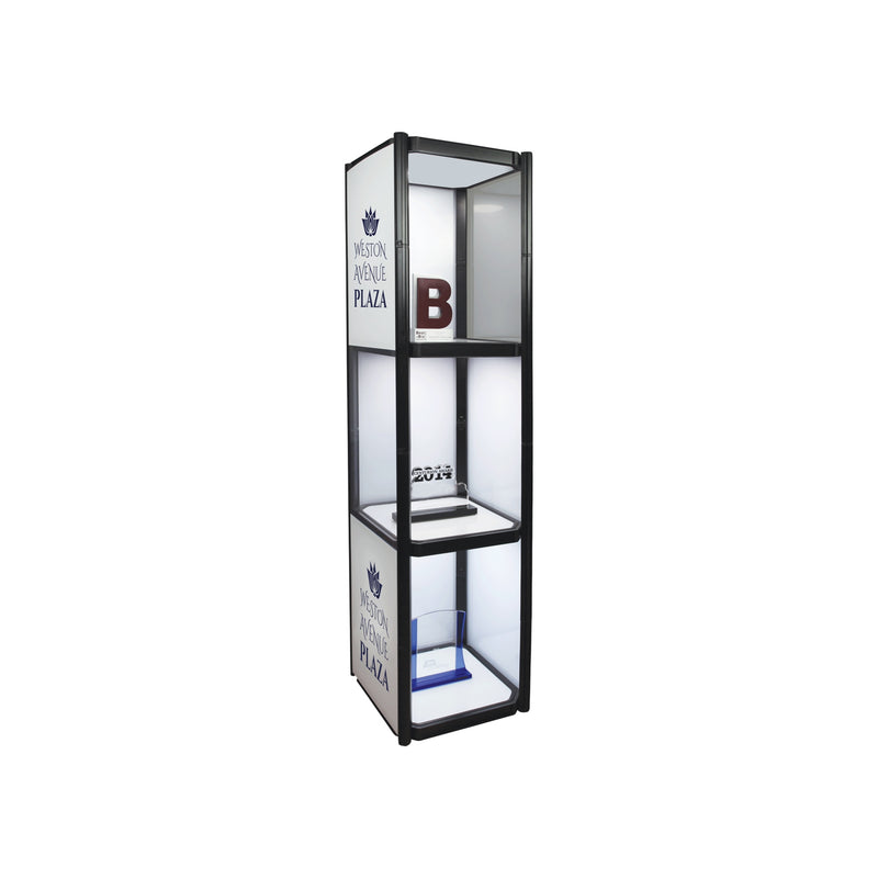Twist Portable Display Cabinet With 3 Shelves