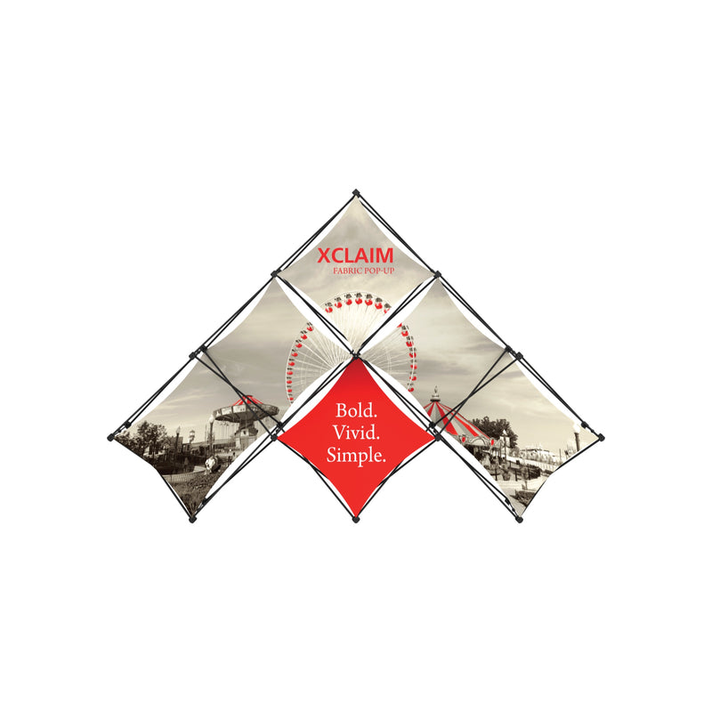 Xclaim 10ft 6 Quad Pyramid Fabric Popup Display Kit 01