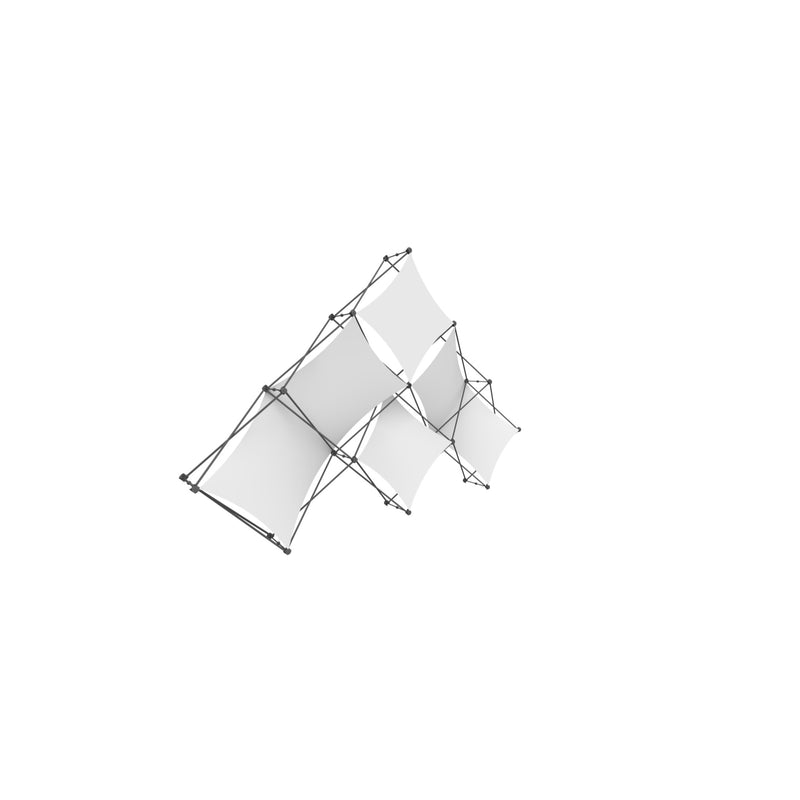 Xclaim 10ft 6 Quad Pyramid Fabric Popup Display Kit 01